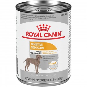 12 x 13.5oz Royal Canin Sensitive Skin Care Loaf in Sauce Canned Wet Dog Food USA | 605738-STN