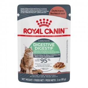 12 x 3oz Royal Canin Digestive Care Chunks In Gravy Pouch Wet Cat Food USA | 261973-YGQ