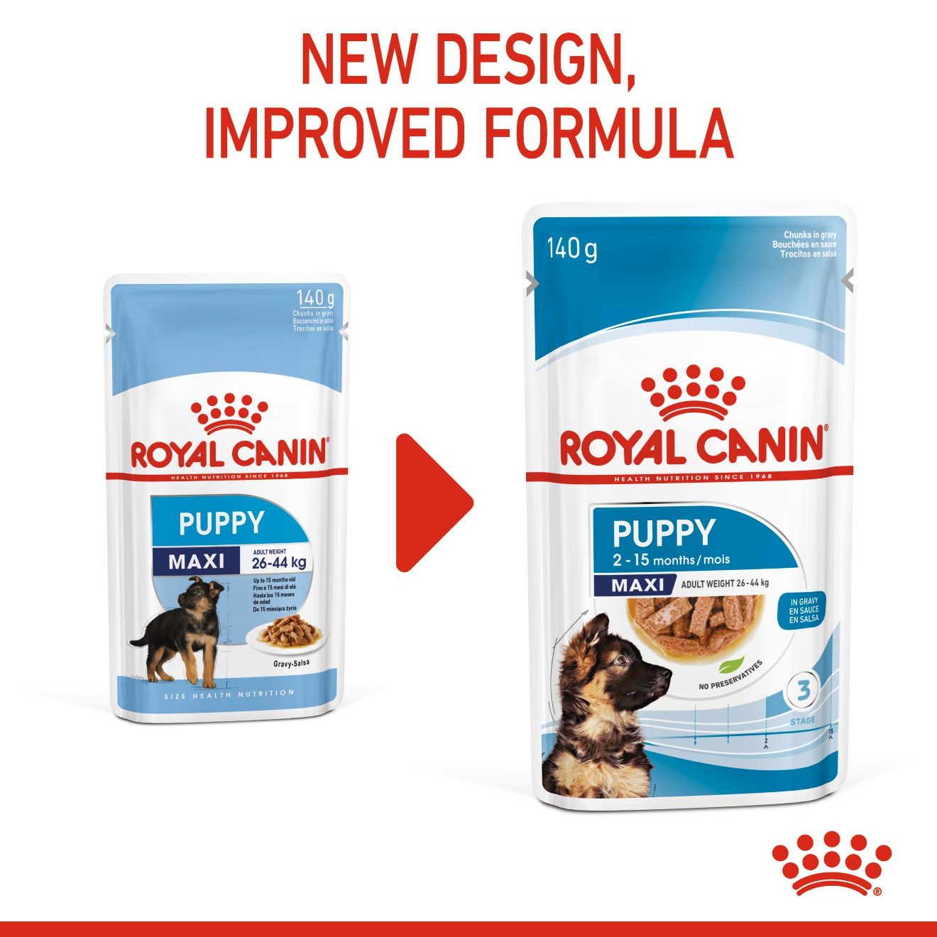 10 x 4.9oz Royal Canin Large Puppy Chunks in Gravy Pouch Wet Dog Food USA | 891276-IYO