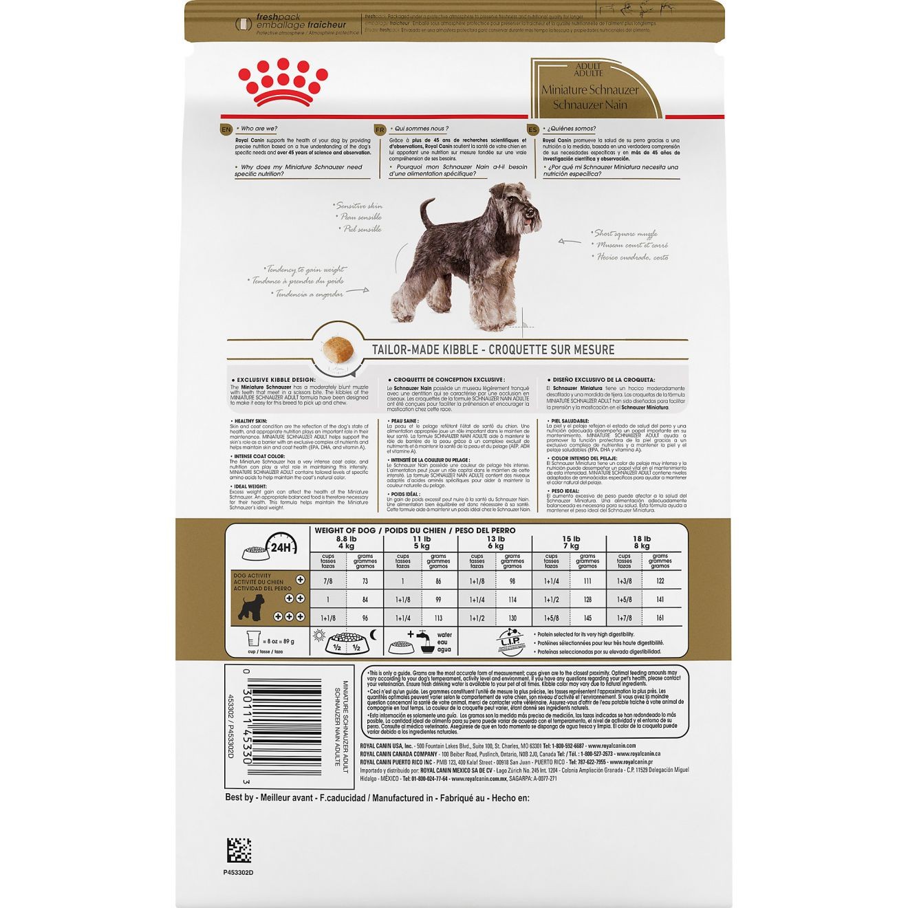 10lb Royal Canin Miniature Schnauzer Adult Dry Dog Food USA | 803972-GYJ