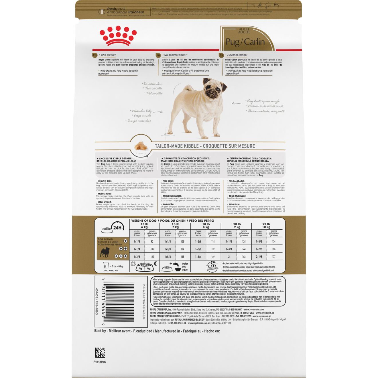 10lb Royal Canin Pug Adult Dry Dog Food USA | 936052-HNB