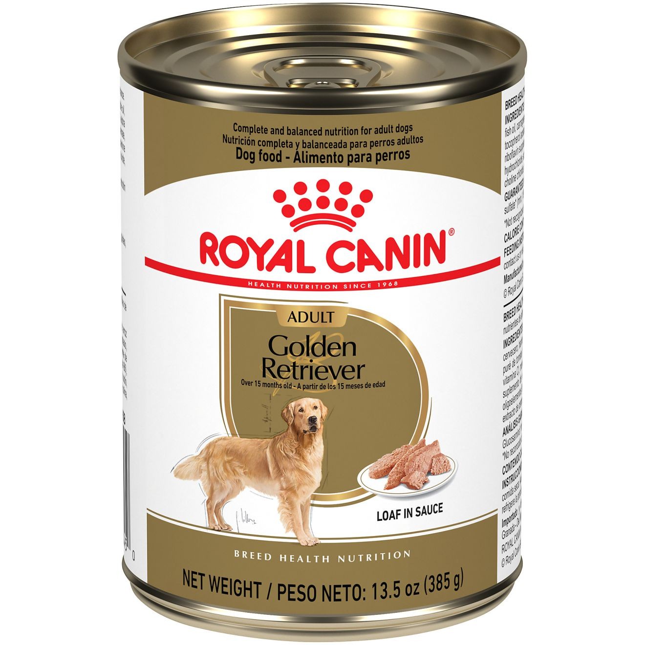 12 x 13.5oz Royal Canin Golden Retriever Adult Loaf in Sauce Canned Wet Dog Food USA | 124736-FTM