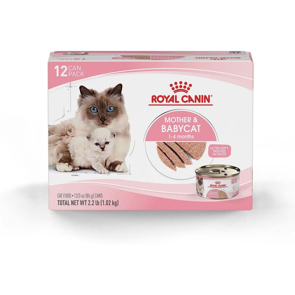 12 x 3oz Royal Canin Mother & Babycat Ultra Soft Mousse in Sauce Canned Wet Cat Food USA | 102734-LKM