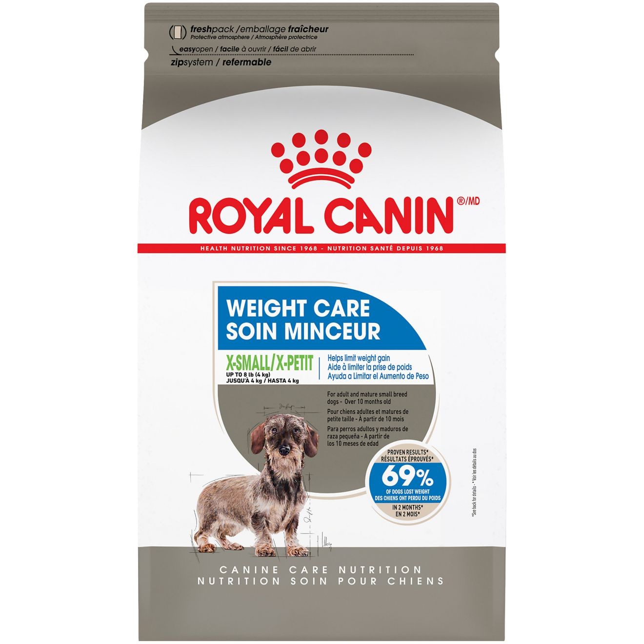 2.2lb Royal Canin X-Small Weight Care Dry Dog Food USA | 873241-CFK