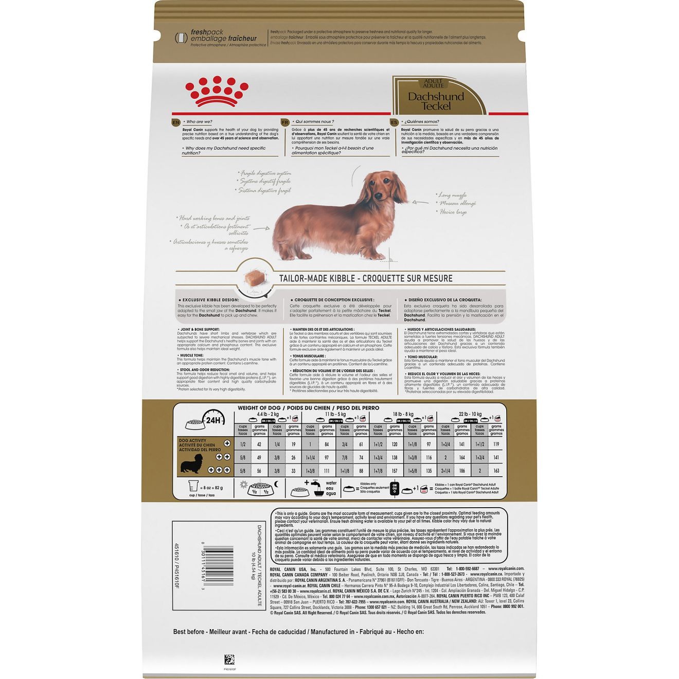 2.5lb Royal Canin Dachshund Adult Dry Dog Food USA | 159302-OMC