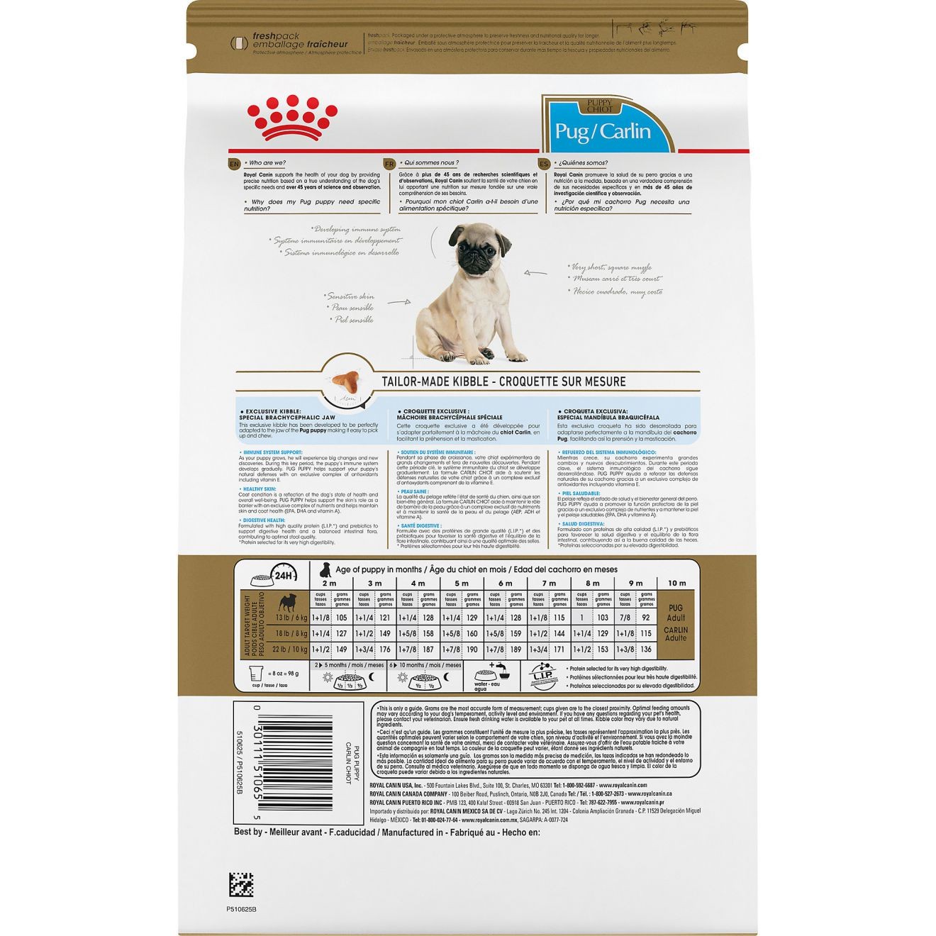 2.5lb Royal Canin Pug Puppy Dry Dog Food USA | 562408-CFS