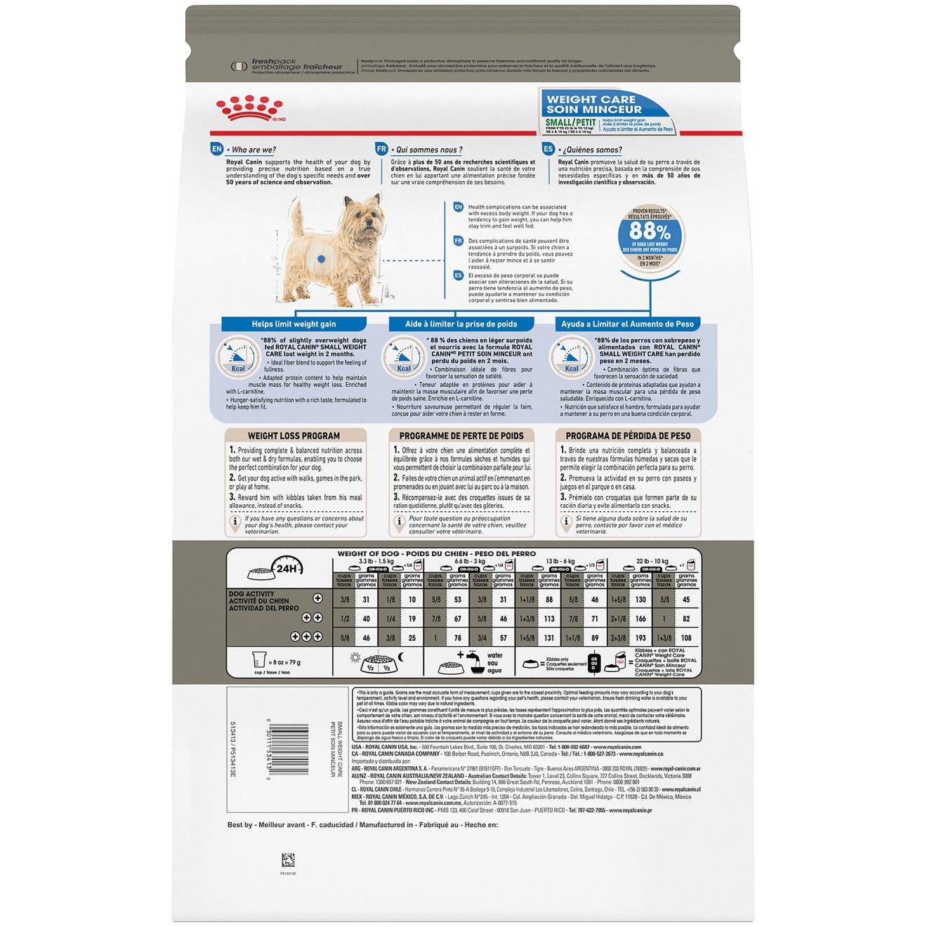 2.5lb Royal Canin Small Weight Care Dry Dog Food USA | 016235-ADX