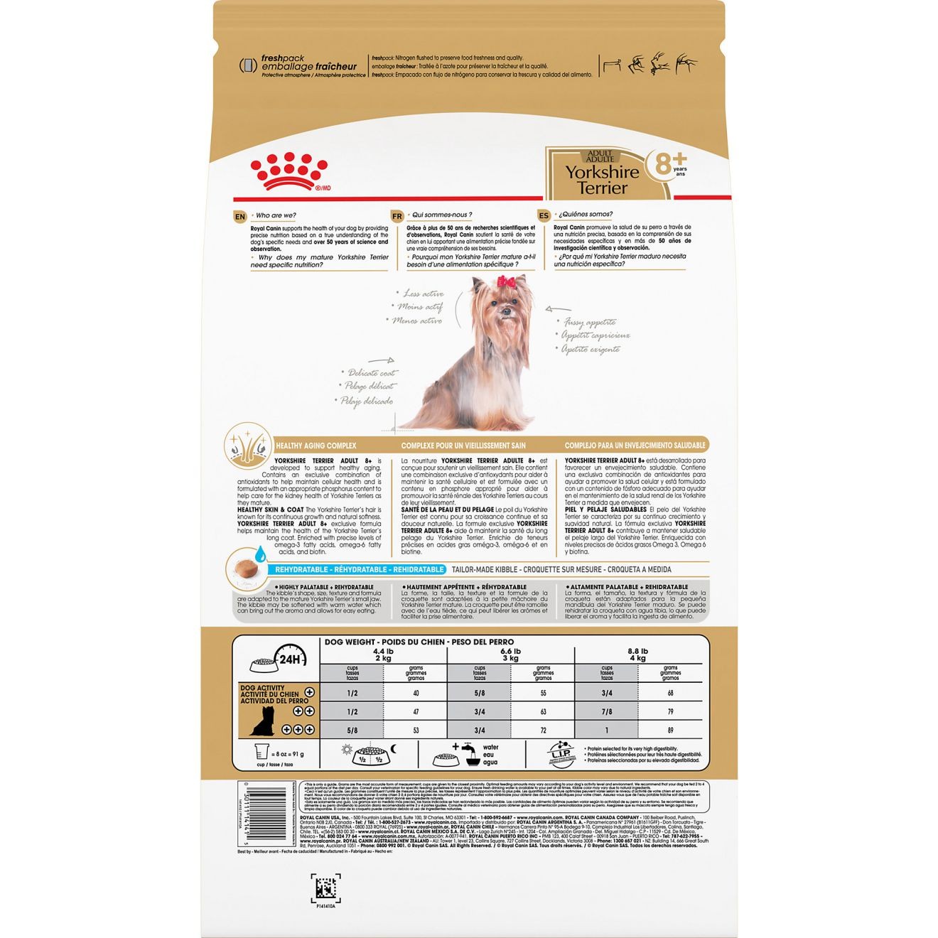 2.5lb Royal Canin Yorkshire Terrier Adult 8+ Adult Dry Dog Food USA | 507291-MIW