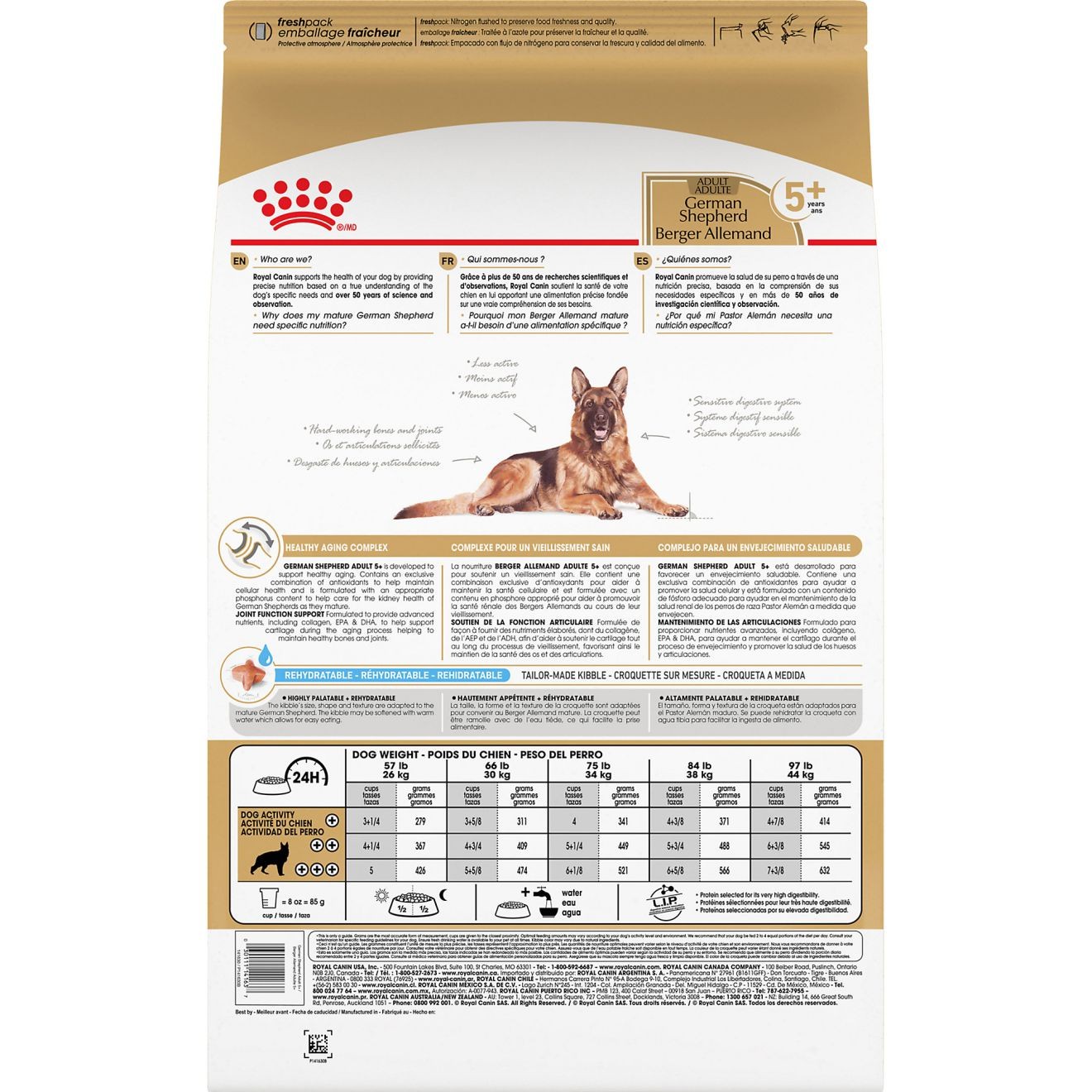 28lb Royal Canin German Shepherd Adult 5+ Dry Dog Food USA | 813240-KDG