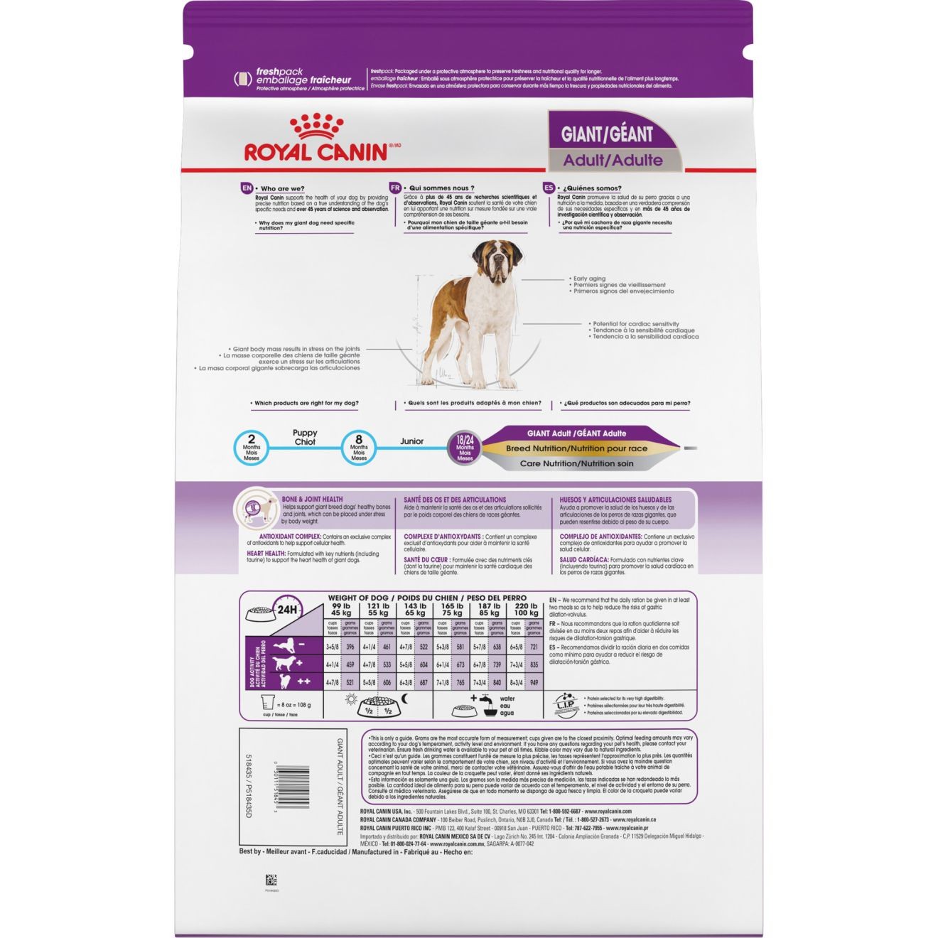 30lb Royal Canin Giant Adult Dry Dog Food USA | 318507-ZAT